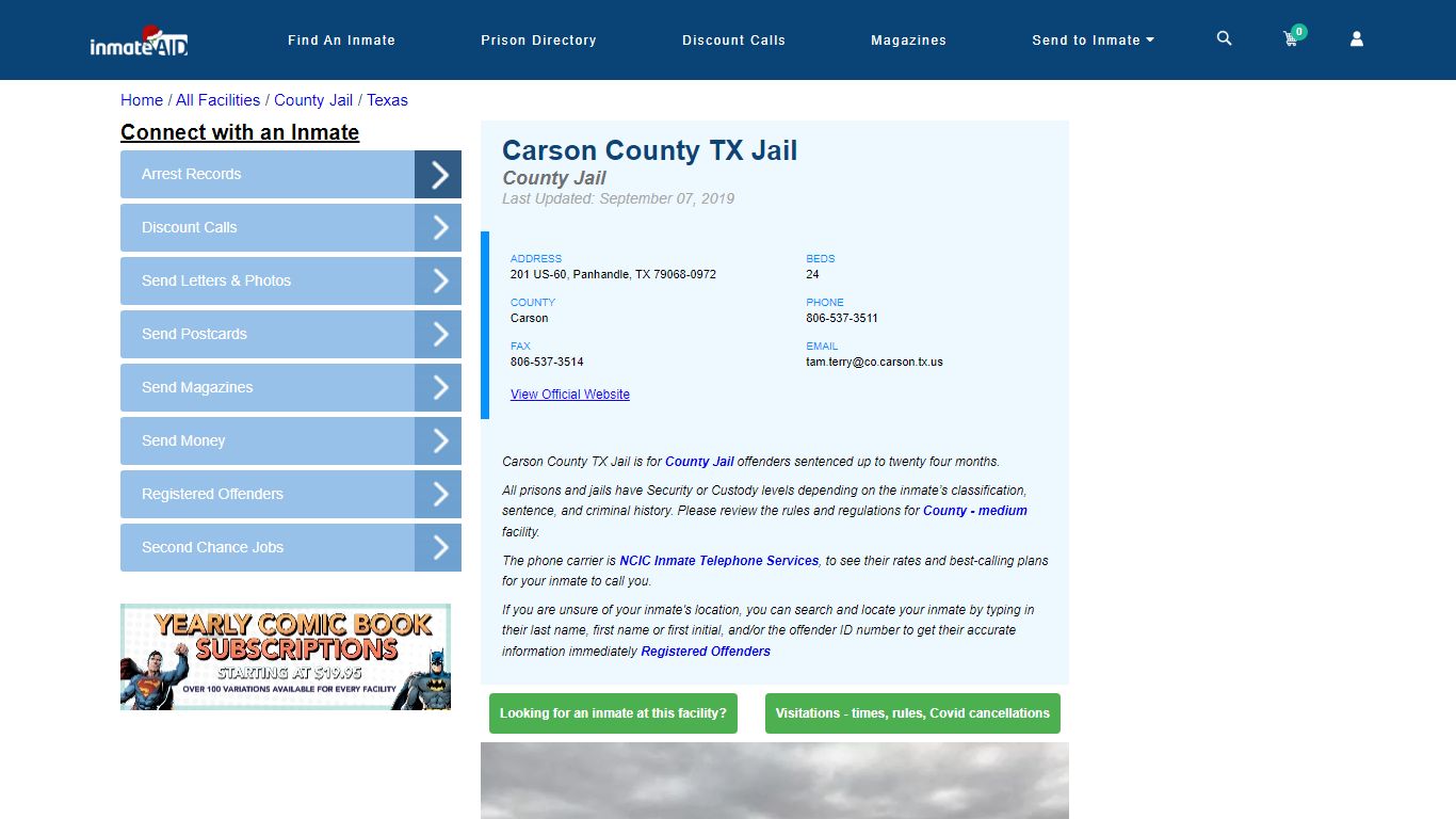 Carson County TX Jail - Inmate Locator - Panhandle, TX